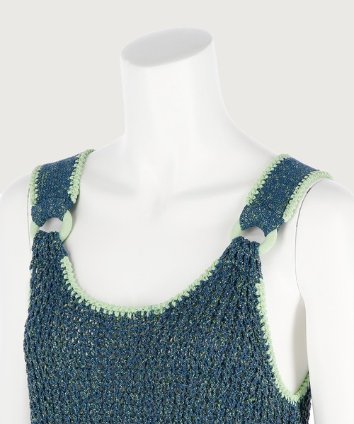 G.V.G.V.(ジーヴィージーヴィー)の「MIXED YARN TUNIC(ニット/セーター・レディース・パープル/グリーン・ONE SIZE)」の3枚目の写真