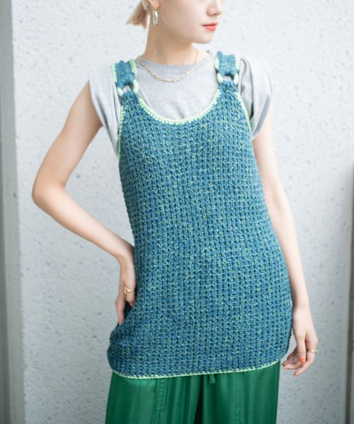 G.V.G.V.(ジーヴィージーヴィー)の「MIXED YARN TUNIC(ニット/セーター・レディース・パープル/グリーン・ONE SIZE)」の17枚目の写真