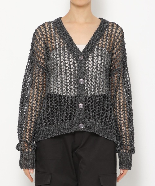 PAGEBOY（ページボーイ）の「MIXメッシュショートカーディガン（カーディガン/ボレロ・レディース・ブラック/オフホワイト/コーラル・FREE）」の10枚目の写真