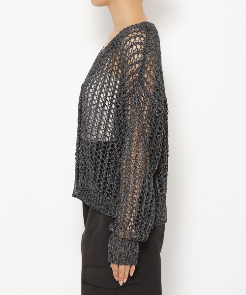 PAGEBOY（ページボーイ）の「MIXメッシュショートカーディガン（カーディガン/ボレロ・レディース・ブラック/オフホワイト/コーラル・FREE）」の11枚目の写真