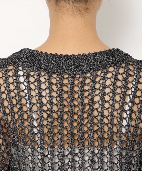 PAGEBOY（ページボーイ）の「MIXメッシュショートカーディガン（カーディガン/ボレロ・レディース・ブラック/オフホワイト/コーラル・FREE）」の13枚目の写真