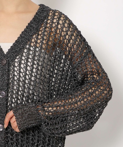 PAGEBOY（ページボーイ）の「MIXメッシュショートカーディガン（カーディガン/ボレロ・レディース・ブラック/オフホワイト/コーラル・FREE）」の16枚目の写真