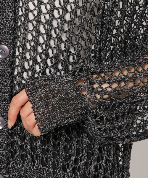 PAGEBOY（ページボーイ）の「MIXメッシュショートカーディガン（カーディガン/ボレロ・レディース・ブラック/オフホワイト/コーラル・FREE）」の17枚目の写真