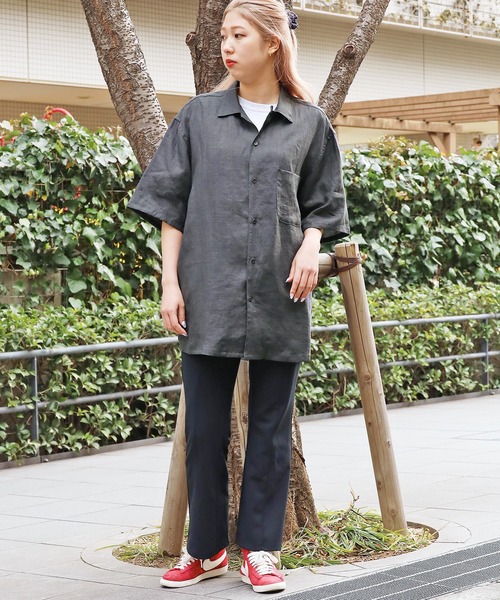 コ*ン様 SEVEN BY SEVEN open collar shirts s SEVEN BY SEVEN OPEN COLLAR SHEER SHIRTS L/S - ASSORT - PURAS