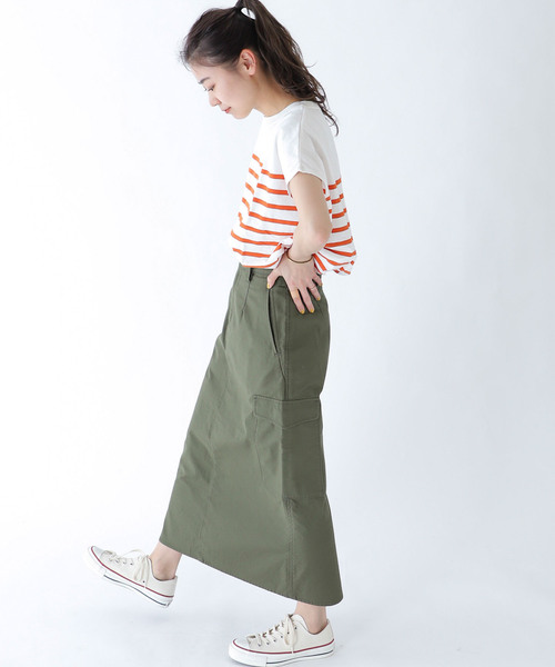 JOURNAL STANDARD relume(ジャーナルスタンダード レリューム)の「USAコットンパネルボーダーフレンチ(Tシャツ/カットソー・レディース・ブラック/オレンジ/ブルー・FREE)」の21枚目の写真