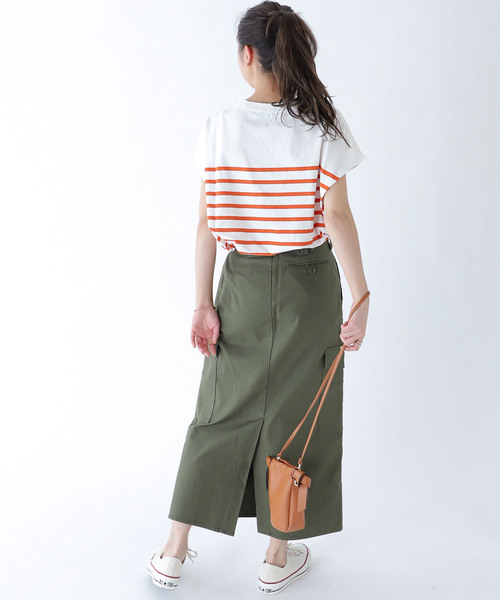 JOURNAL STANDARD relume(ジャーナルスタンダード レリューム)の「USAコットンパネルボーダーフレンチ(Tシャツ/カットソー・レディース・ブラック/オレンジ/ブルー・FREE)」の20枚目の写真