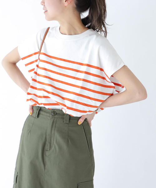 JOURNAL STANDARD relume(ジャーナルスタンダード レリューム)の「USAコットンパネルボーダーフレンチ(Tシャツ/カットソー・レディース・ブラック/オレンジ/ブルー・FREE)」の19枚目の写真