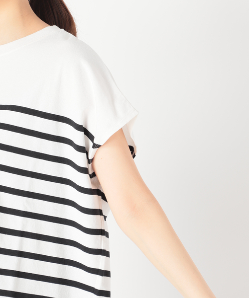 JOURNAL STANDARD relume(ジャーナルスタンダード レリューム)の「USAコットンパネルボーダーフレンチ(Tシャツ/カットソー・レディース・ブラック/オレンジ/ブルー・FREE)」の10枚目の写真