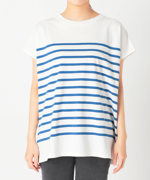 JOURNAL STANDARD relume(ジャーナルスタンダード レリューム)の「USAコットンパネルボーダーフレンチ(Tシャツ/カットソー・レディース・ブラック/オレンジ/ブルー・FREE)」の5枚目の写真