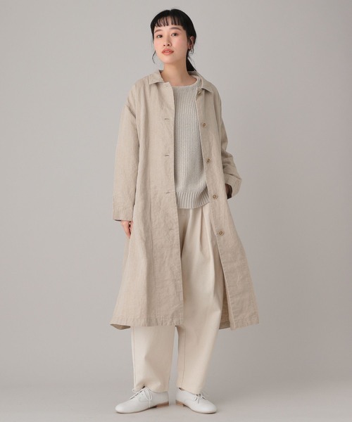 studio CLIP（スタディオクリップ）の「《Natural by studio CLIP》ツイルタックコクーンパンツ（その他パンツ・レディース・アイボリー/ネイビー・FREE）」の4枚目の写真