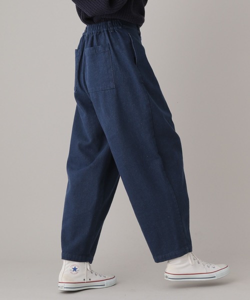 studio CLIP（スタディオクリップ）の「《Natural by studio CLIP》ツイルタックコクーンパンツ（その他パンツ・レディース・アイボリー/ネイビー・FREE）」の9枚目の写真