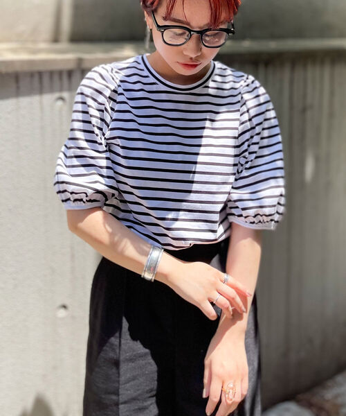 NOLLEY’S(ノーリーズ)の「液アン加工5分袖プルオーバーカットソー(Tシャツ/カットソー・レディース・チャコールグレー/ネイビー/オフホワイト/ライトグリーン/ラベンダー/ロイヤルブルー/ホワイト系5/ブラック系その他3・38)」の3枚目の写真