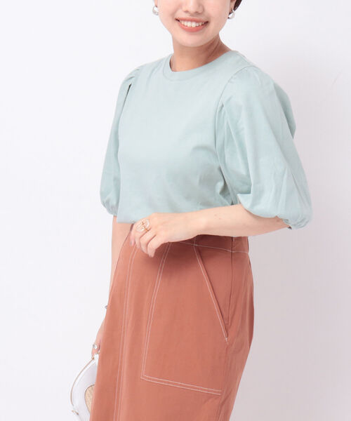 NOLLEY’S(ノーリーズ)の「液アン加工5分袖プルオーバーカットソー(Tシャツ/カットソー・レディース・チャコールグレー/ネイビー/オフホワイト/ライトグリーン/ラベンダー/ロイヤルブルー/ホワイト系5/ブラック系その他3・38)」の6枚目の写真