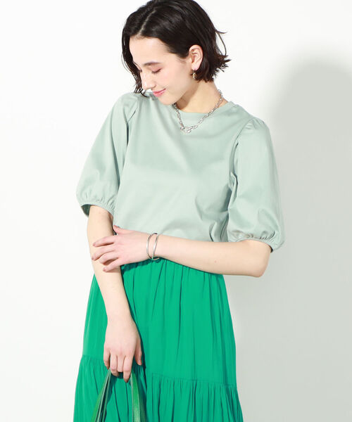 NOLLEY’S(ノーリーズ)の「液アン加工5分袖プルオーバーカットソー(Tシャツ/カットソー・レディース・チャコールグレー/ネイビー/オフホワイト/ライトグリーン/ラベンダー/ロイヤルブルー/ホワイト系5/ブラック系その他3・38)」の9枚目の写真