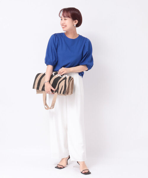 NOLLEY’S(ノーリーズ)の「液アン加工5分袖プルオーバーカットソー(Tシャツ/カットソー・レディース・チャコールグレー/ネイビー/オフホワイト/ライトグリーン/ラベンダー/ロイヤルブルー/ホワイト系5/ブラック系その他3・38)」の18枚目の写真