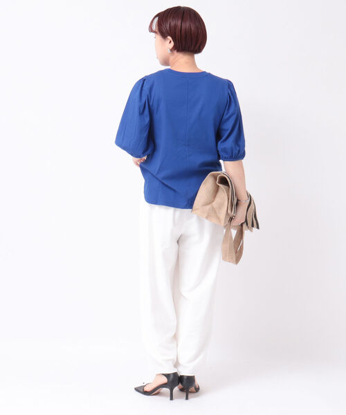 NOLLEY’S(ノーリーズ)の「液アン加工5分袖プルオーバーカットソー(Tシャツ/カットソー・レディース・チャコールグレー/ネイビー/オフホワイト/ライトグリーン/ラベンダー/ロイヤルブルー/ホワイト系5/ブラック系その他3・38)」の19枚目の写真