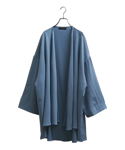 MinoriTY(マイノリティ)の「【MinoriTY】ロングカーデ ビッグシルエット オーバーサイズ とろみ素材 ボタンレス カーディガン ガウン 秋服(カーディガン/ボレロ・メンズ・ベージュ/ブルー/グレー/ブラック・M/L)」の8枚目の写真