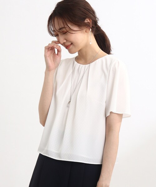 Reflect（リフレクト）の「◇【洗える】ドット柄タックシフォン 