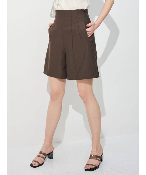 MERCURYDUO（マーキュリーデュオ）の「ハイウエストショートパンツ（その他パンツ・レディース・アイボリー/ダークブラウン/ミント・FREE）」の3枚目の写真