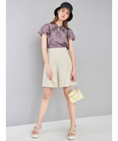 MERCURYDUO（マーキュリーデュオ）の「ハイウエストショートパンツ（その他パンツ・レディース・アイボリー/ダークブラウン/ミント・FREE）」の8枚目の写真