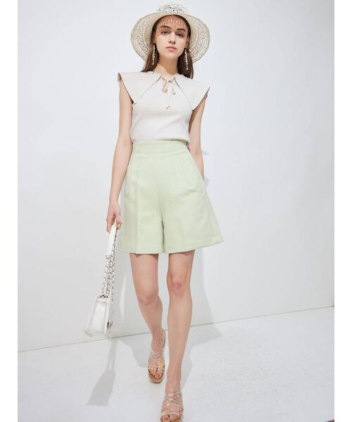 MERCURYDUO（マーキュリーデュオ）の「ハイウエストショートパンツ（その他パンツ・レディース・アイボリー/ダークブラウン/ミント・FREE）」の10枚目の写真