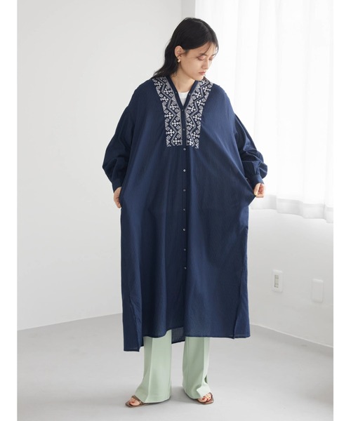 AMERICAN HOLIC（アメリカンホリック）の「インドコットン　２WAY刺繍ワンピース（ワンピース・レディース・ホワイト/オフホワイト/ネイビー・FREE）」の13枚目の写真