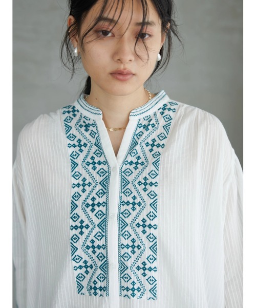 AMERICAN HOLIC（アメリカンホリック）の「インドコットン　２WAY刺繍ワンピース（ワンピース・レディース・ホワイト/オフホワイト/ネイビー・FREE）」の19枚目の写真