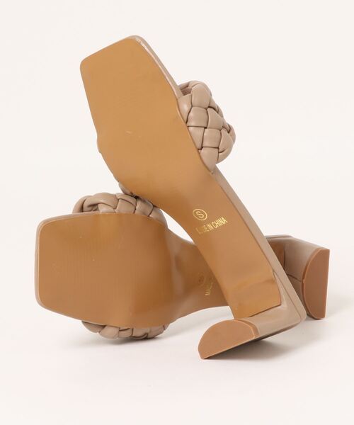 Chez toi（シェトワ）の「編み込みヒールサンダル（サンダル・レディース・ブラック/ベージュ/オフホワイト・S/M/L）」の4枚目の写真