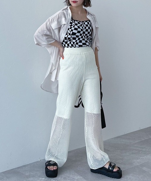 PAGEBOY（ページボーイ）の「メッシュイージーパンツ（その他パンツ・レディース・ブラック/オフホワイト/ターコイズブルー・FREE）」の17枚目の写真