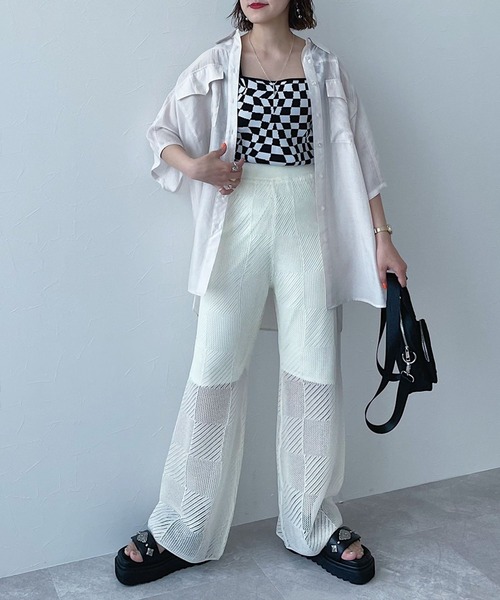 PAGEBOY（ページボーイ）の「メッシュイージーパンツ（その他パンツ・レディース・ブラック/オフホワイト/ターコイズブルー・FREE）」の20枚目の写真