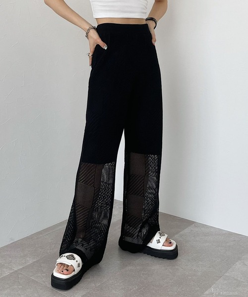 PAGEBOY（ページボーイ）の「メッシュイージーパンツ（その他パンツ・レディース・ブラック/オフホワイト/ターコイズブルー・FREE）」の14枚目の写真