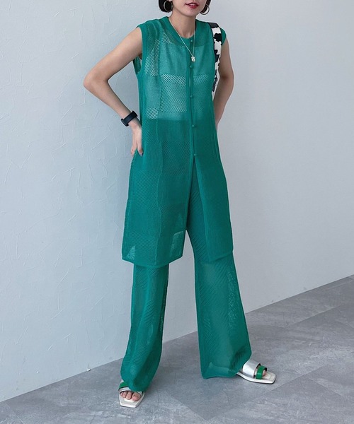 PAGEBOY（ページボーイ）の「メッシュイージーパンツ（その他パンツ・レディース・ブラック/オフホワイト/ターコイズブルー・FREE）」の18枚目の写真