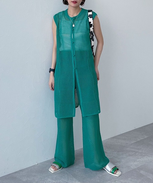 PAGEBOY（ページボーイ）の「メッシュイージーパンツ（その他パンツ・レディース・ブラック/オフホワイト/ターコイズブルー・FREE）」の15枚目の写真