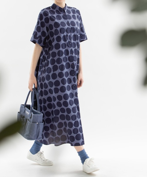 nop de nod Cornet polka 半袖シャツワンピース nop de nod（ノップドゥノッド）の「Cornet polka 半袖シャツ