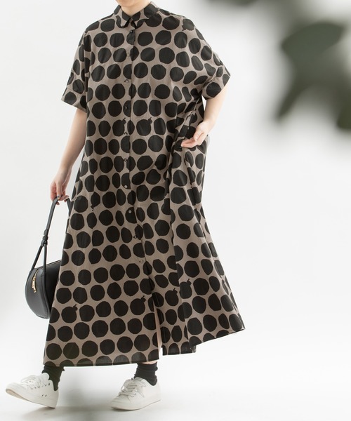 nop de nod Cornet polka 半袖シャツワンピース nop de nod（ノップドゥノッド）の「Cornet polka 半袖シャツ