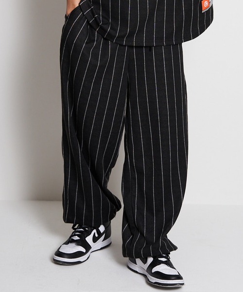 GALLIS ADDICTION（ガリスアディクション）の「GA STRIPE SWEAT PANTS（スウェットパンツ・メンズ・ブラック/ホワイト・L/M）」の2枚目の写真