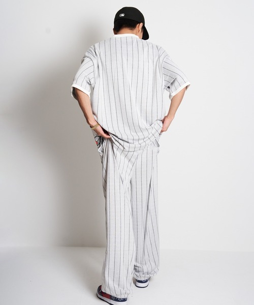 GALLIS ADDICTION（ガリスアディクション）の「GA STRIPE SWEAT PANTS（スウェットパンツ・メンズ・ブラック/ホワイト・L/M）」の5枚目の写真