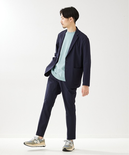 417 EDIFICE(フォーワンセブンエディフィス)の「【COOL FIBER / クールファイバー】サッカージャケット(テーラードジャケット・メンズ・グレー/ベージュ/ネイビー・SMALL/MEDIUM/LARGE)」の12枚目の写真