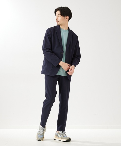 417 EDIFICE(フォーワンセブンエディフィス)の「【COOL FIBER / クールファイバー】サッカージャケット(テーラードジャケット・メンズ・グレー/ベージュ/ネイビー・SMALL/MEDIUM/LARGE)」の13枚目の写真