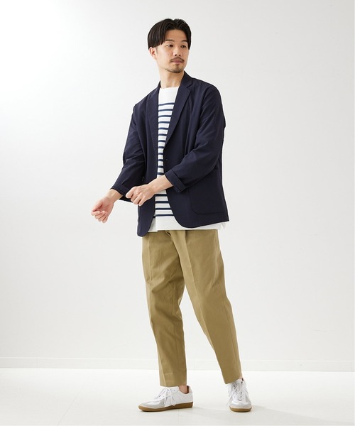 417 EDIFICE(フォーワンセブンエディフィス)の「【COOL FIBER / クールファイバー】サッカージャケット(テーラードジャケット・メンズ・グレー/ベージュ/ネイビー・SMALL/MEDIUM/LARGE)」の16枚目の写真