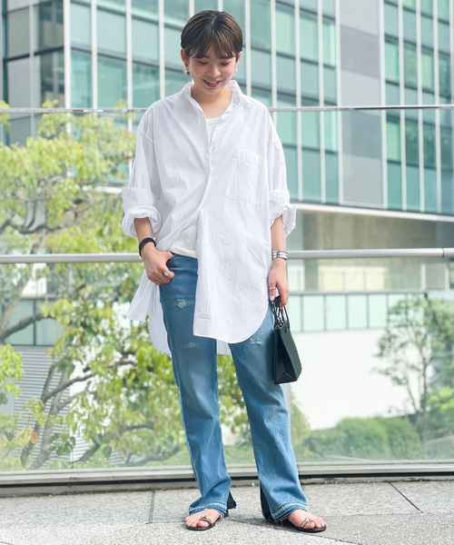 AP STUDIO(エーピーストゥディオ)の「THOMAS MASON ロングシャツ(シャツ/ブラウス・レディース・ホワイト・FREE)」の4枚目の写真