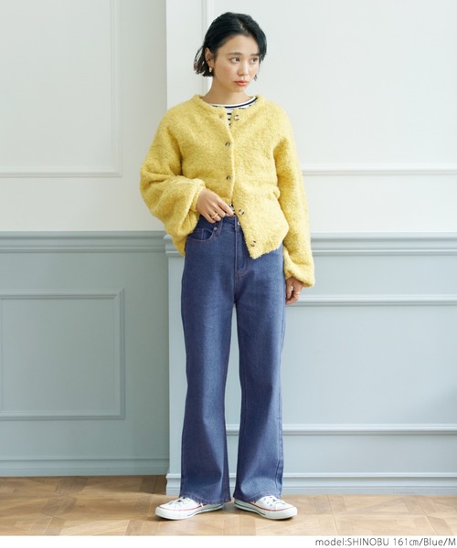 coca(coca)(コカ)の「セミワイドストレッチデニム(デニムパンツ・レディース・ブルー・M/L)」の3枚目の写真