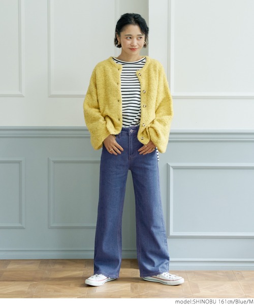 coca(coca)(コカ)の「セミワイドストレッチデニム(デニムパンツ・レディース・ブルー・M/L)」の6枚目の写真