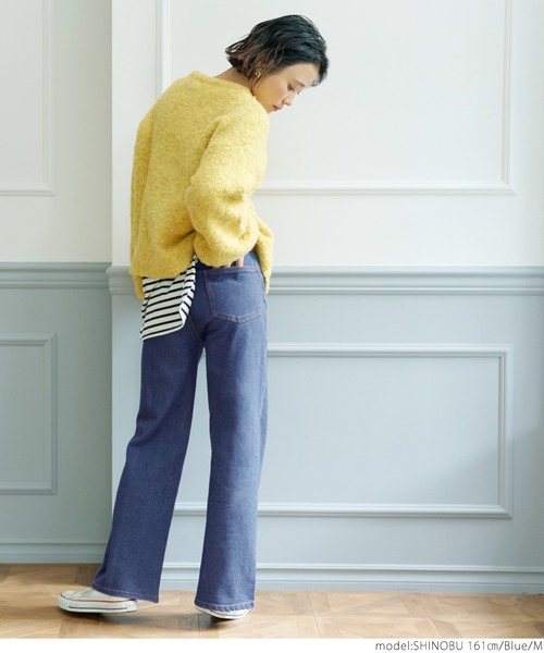 coca(coca)(コカ)の「セミワイドストレッチデニム(デニムパンツ・レディース・ブルー・M/L)」の7枚目の写真