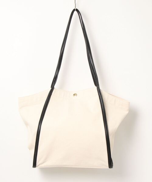 HONEYSUCKLE ROSE（ハニーサックルローズ）の「【HONEYSUCKLE ROSE】キャンバスパイピングトートバッグ（トートバッグ・レディース・ブラウン/ブラック・ONE SIZE）」の2枚目の写真