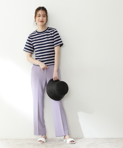 N.（N. Natural Beauty Basic）（エヌエヌナチュラルビューティーベーシック）の「◆モックネックコンパクトＴシャツ（Tシャツ/カットソー・レディース・ネイビー/グリーン・MEDIUM）」の6枚目の写真