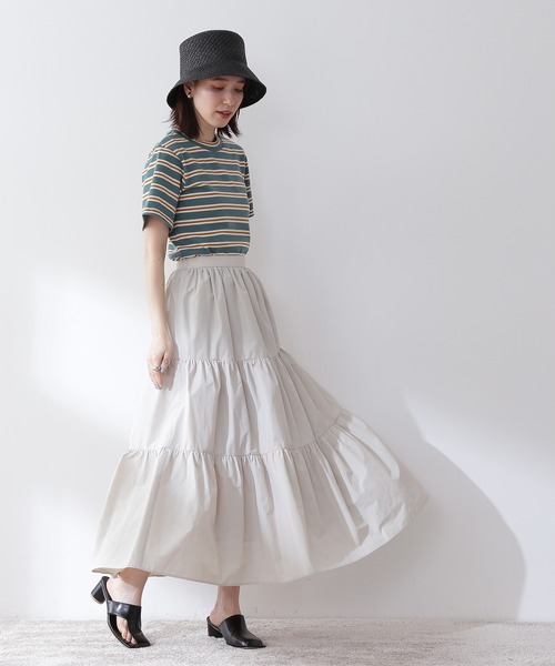 N.（N. Natural Beauty Basic）（エヌエヌナチュラルビューティーベーシック）の「◆モックネックコンパクトＴシャツ（Tシャツ/カットソー・レディース・ネイビー/グリーン・MEDIUM）」の3枚目の写真