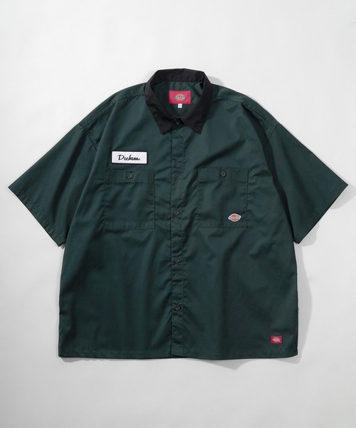 Dickies(ディッキーズ)の「【Dickies/ディッキーズ】ビッグシルエット T/Cツイル ワンポイント ワッペン ワークシャツ/ クレリック 半袖シャツ(シャツ/ブラウス・メンズ・アイボリー/ブラック/ベージュ/グリーン・XL/M/L)」の15枚目の写真