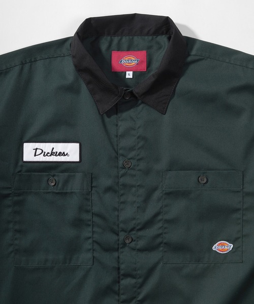 Dickies(ディッキーズ)の「【Dickies/ディッキーズ】ビッグシルエット T/Cツイル ワンポイント ワッペン ワークシャツ/ クレリック 半袖シャツ(シャツ/ブラウス・メンズ・アイボリー/ブラック/ベージュ/グリーン・XL/M/L)」の12枚目の写真