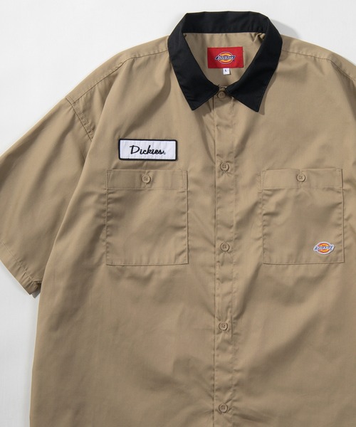 Dickies(ディッキーズ)の「【Dickies/ディッキーズ】ビッグシルエット T/Cツイル ワンポイント ワッペン ワークシャツ/ クレリック 半袖シャツ(シャツ/ブラウス・メンズ・アイボリー/ブラック/ベージュ/グリーン・XL/M/L)」の20枚目の写真